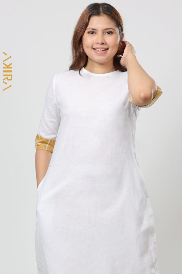 Golden Wave White Dress