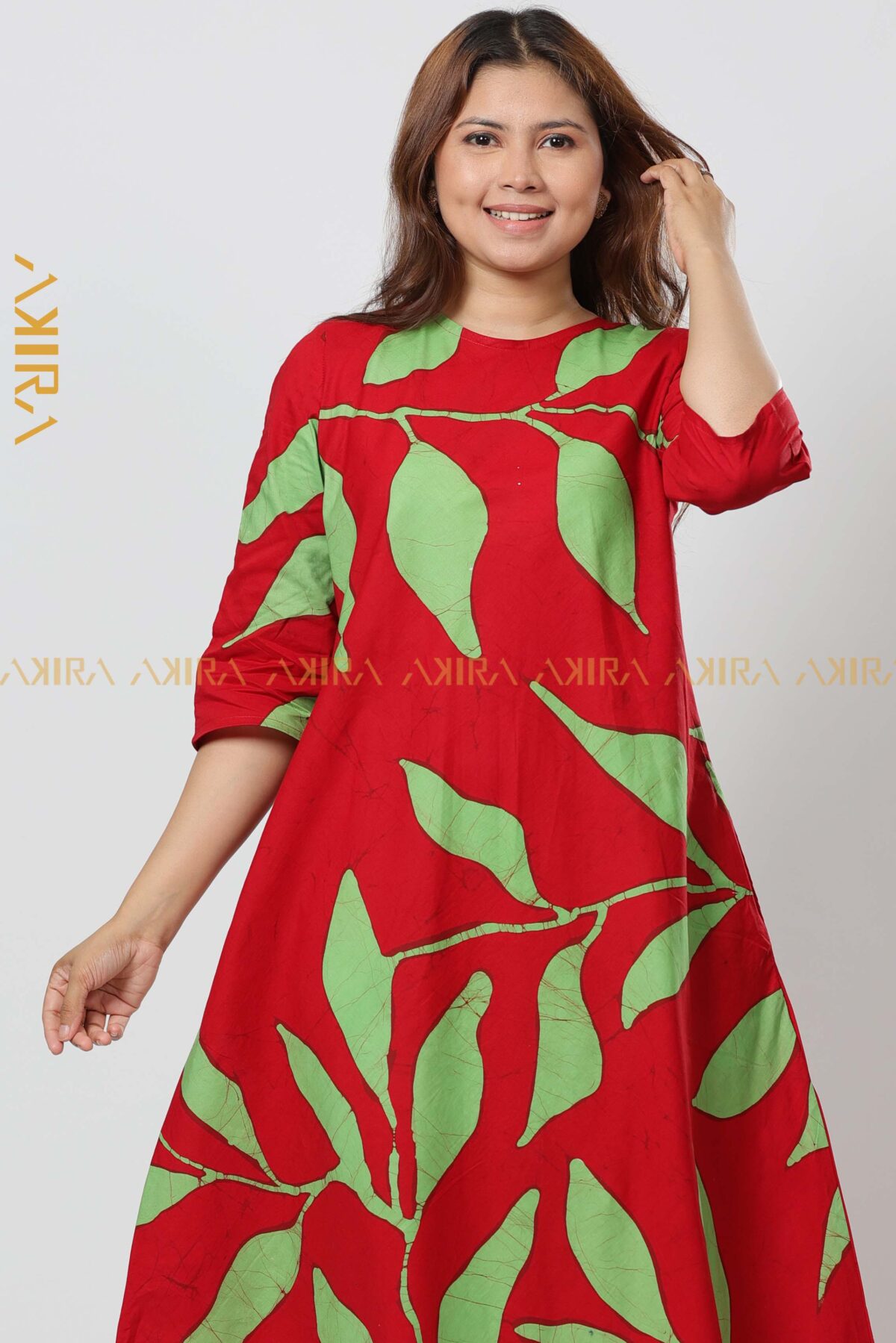 Hyper Leaves Designer Batik Dress for Women