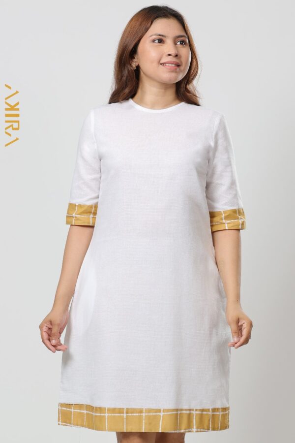 Golden Wave White Dress