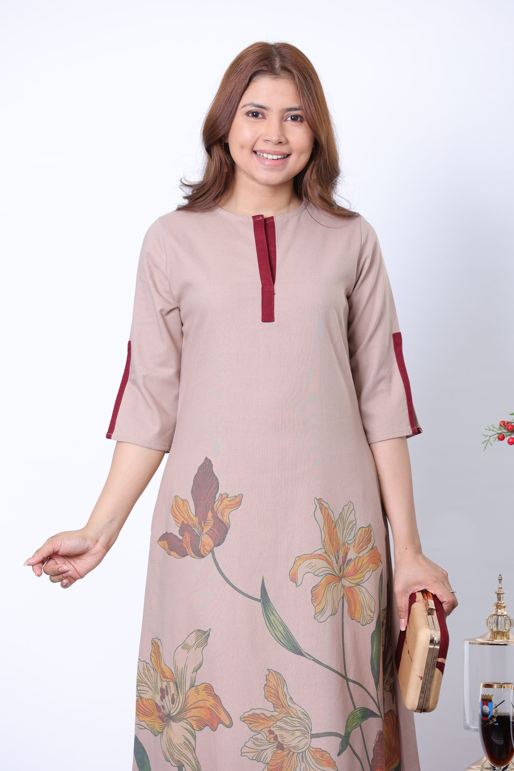 Marie Contrast Detail Dress