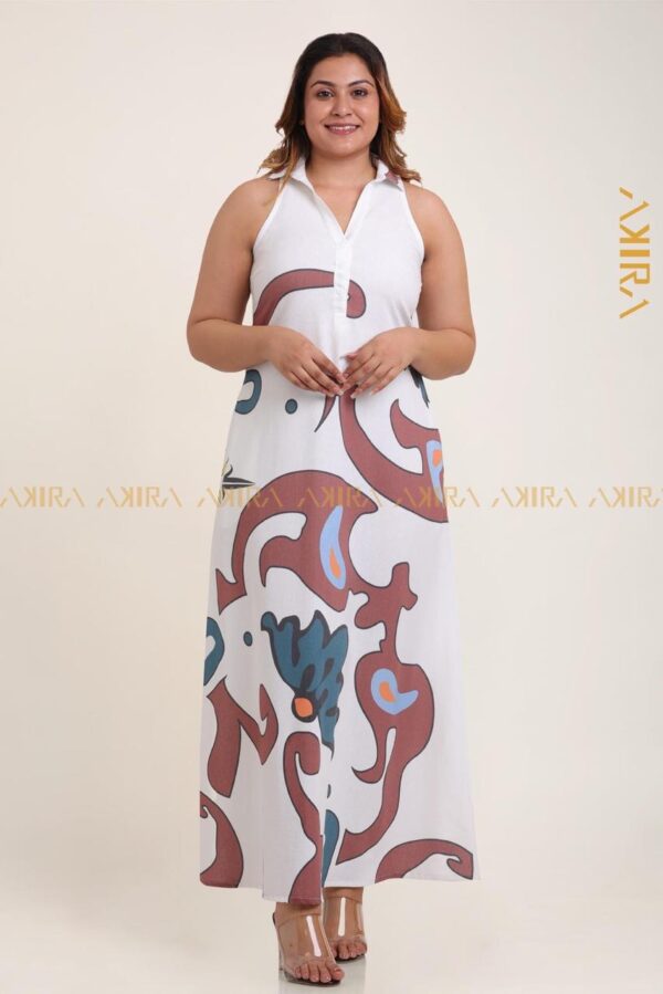 Imprinted Linen Dress