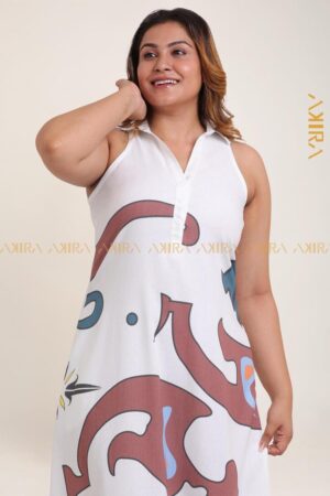 Imprinted Linen Dress