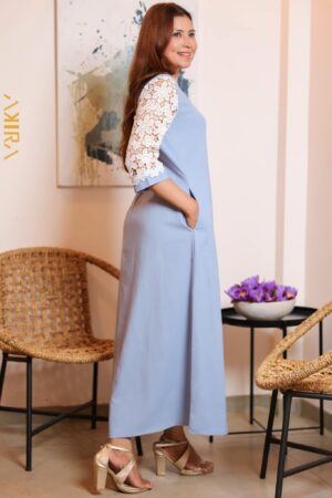 Silver Splendor Sleeve Detail Dress