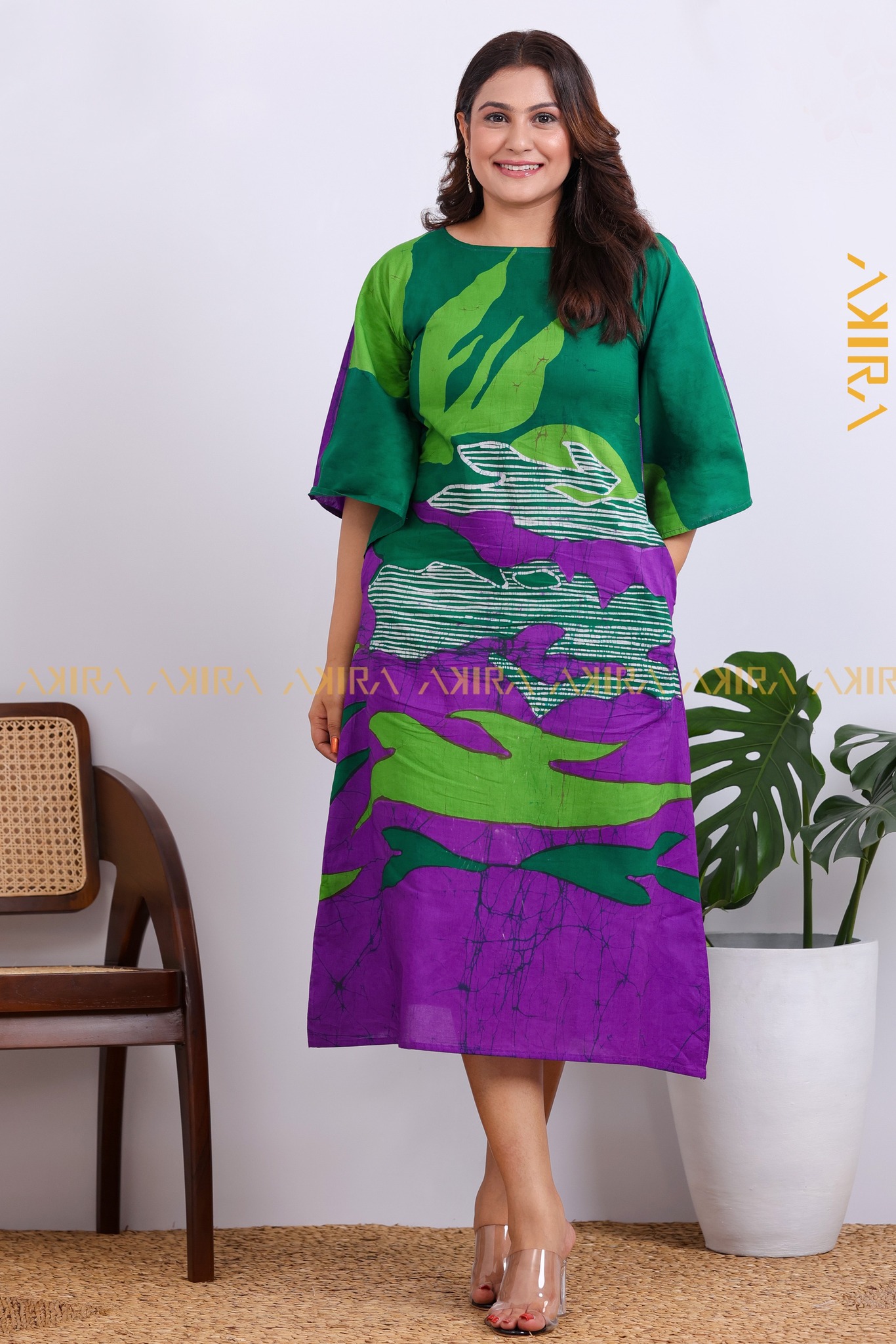 Orchid Odyssey Poncho Dress For Women