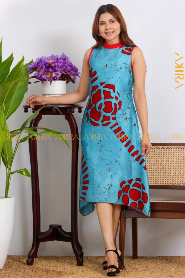 Peony Willow Batik Silk Dress