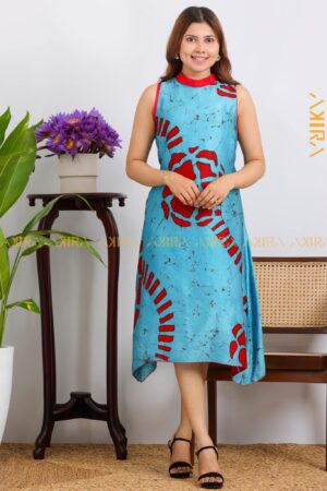 Peony Willow Batik Silk Dress
