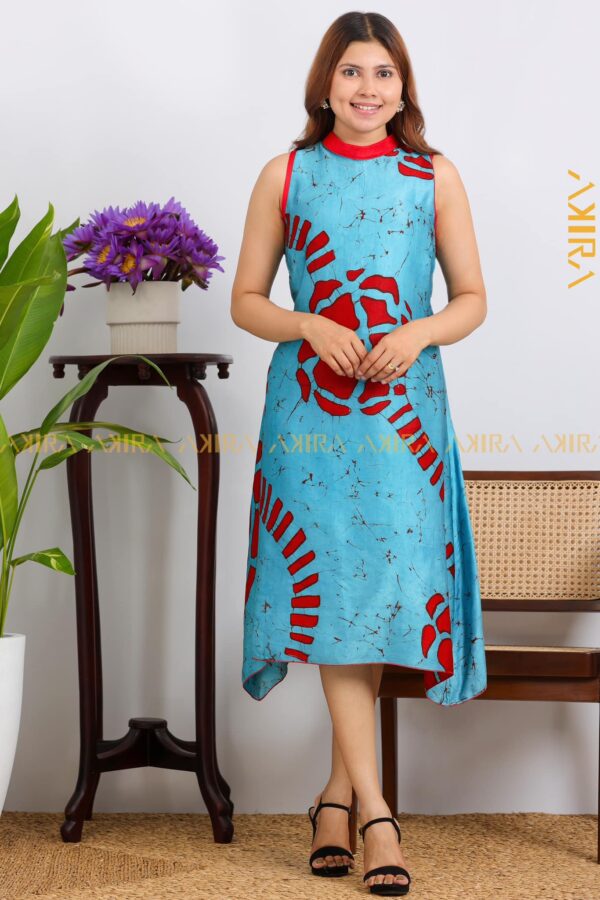 Peony Willow Batik Silk Dress