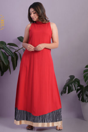Glossy Red Designer Dress