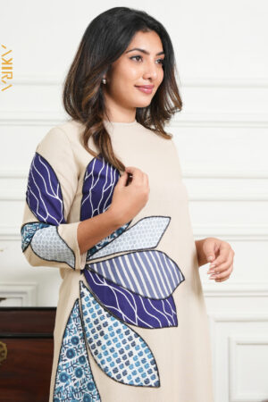 Side Flora Linen Dress