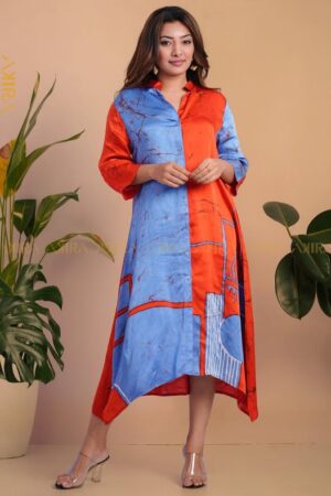 Kayla Batik Silk Party Dress