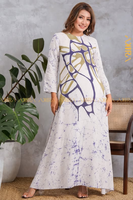 Moonlit Mirage Batik Rayon Dress