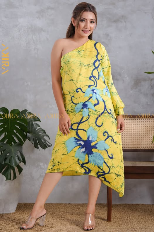 Dahliana Designer Silk Batik Dress
