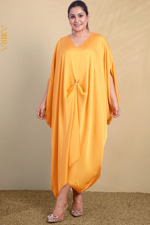 Evening Mirage Silk Poncho Dress