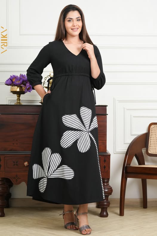 Dark Moddle Floral Dress