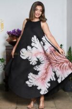 Dewdrop Lily Batik Designer Dress