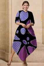 Mellora Purple Batik Dress