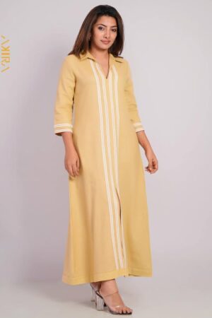 Flax Linen Maxi Elegant Dress