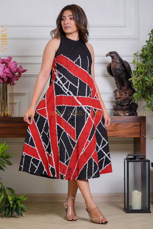 Orchid whirl batik dress