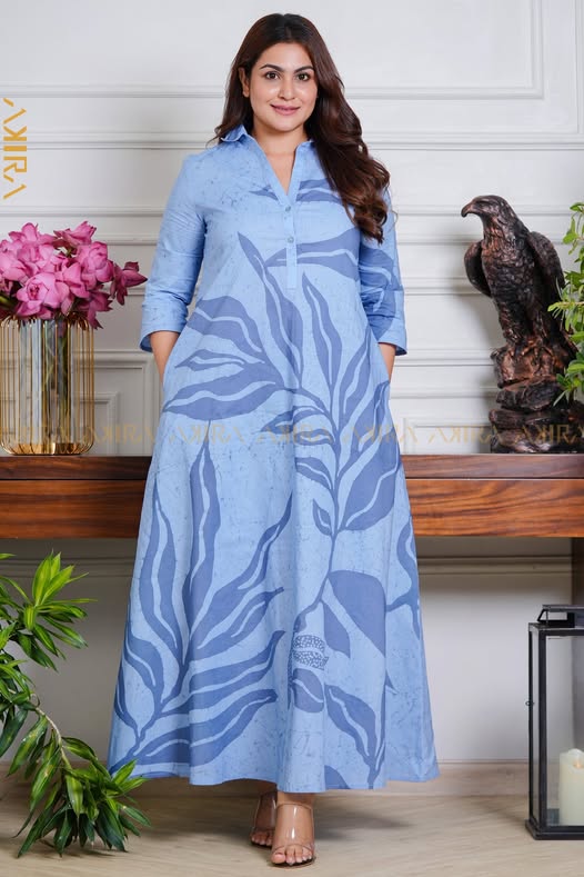 Liora leaves batik designer dress