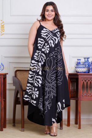 Dark Leaves Batik Designer Dress