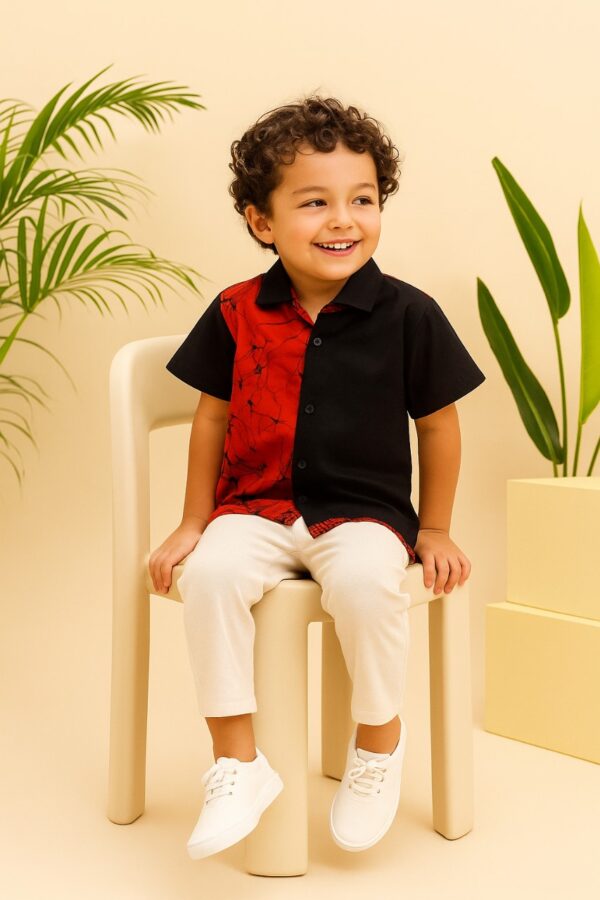 Crimson Shadow Batik Kids Shirt