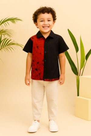 Crimson Shadow Batik Kids Shirt