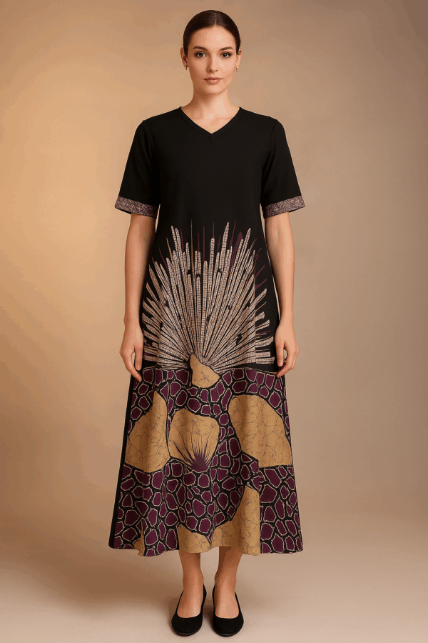 Vintage Elegance Batik Dress