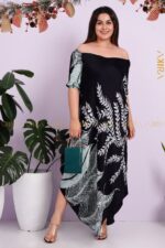 Black Leaves Magic Silk Dress