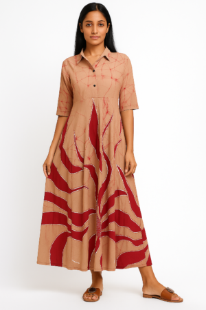 Jasmine Lotus Batik Designer Dress