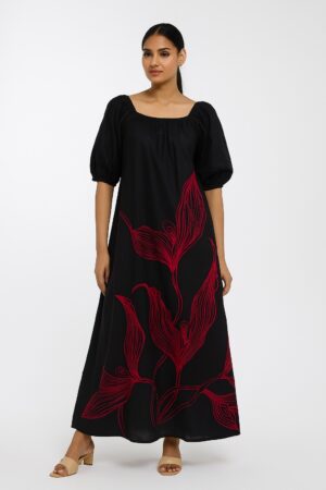 Jasmine Lotus Batik Designer Dress