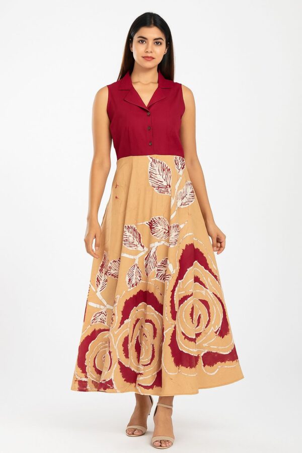 Jasmine Lotus Batik Designer Dress