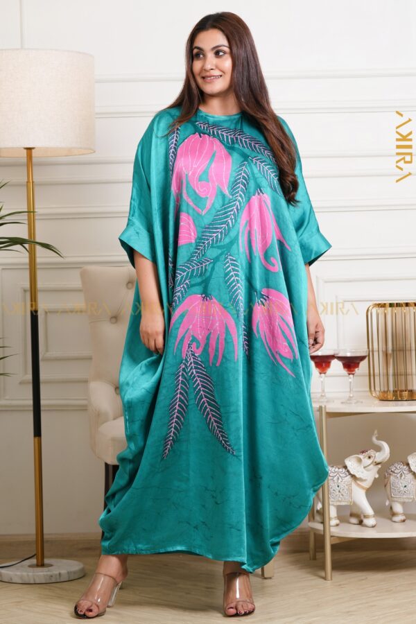 Misty Glamour Silk Long Kaftan