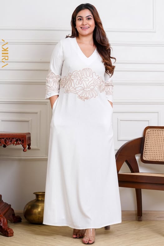 Golden pearls elegant dress