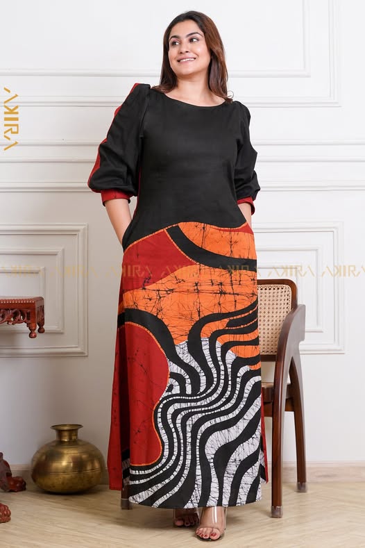 Tropic Vine Designer Batik Dress