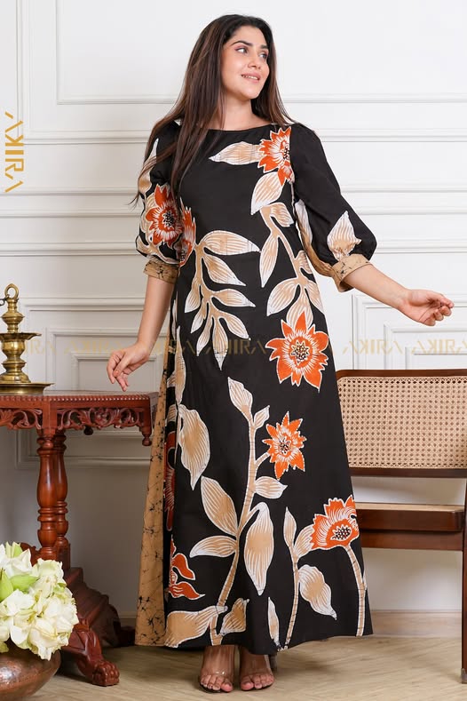 Rosewood Haze Batik Dress