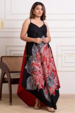 Dark flora batik designer dress