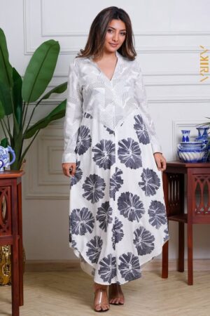 Saffron Flora Elegant Dress