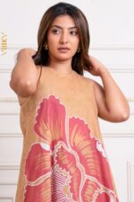Red maple batik designer dress