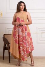 Red maple batik designer dress