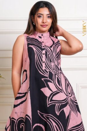 Pink garden batik designer dress