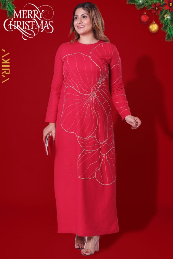 Fuchsia Work Detail Dress