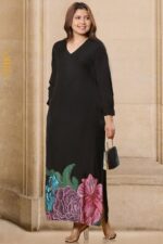 Butterfly Shine Silk Flared Dress