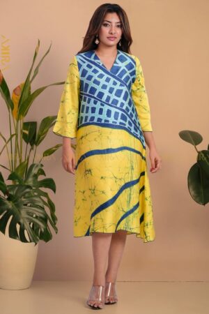 Coral Reff Batik Silk Designer Dress