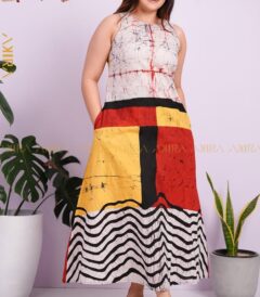 Vermillion Batik Designer Dress
