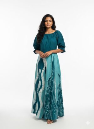 Jasmine Lotus Batik Designer Dress