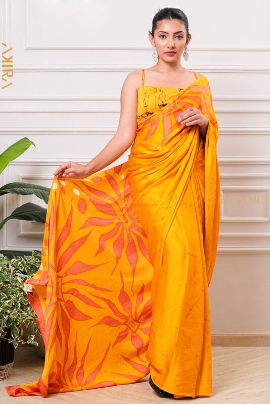 Silken Symphony Batik Saree