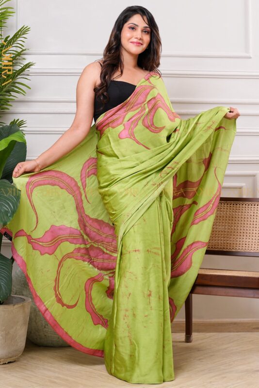 Silken Symphony Batik Saree