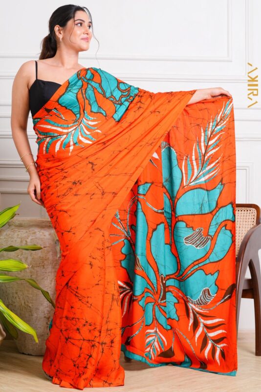 Silken Symphony Batik Saree
