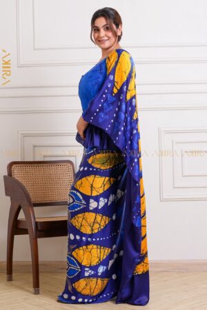 Blue Bead Work Kandiyan Saree