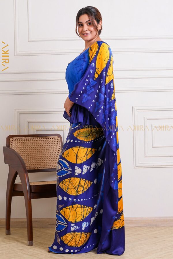 Blue Bead Work Kandiyan Saree